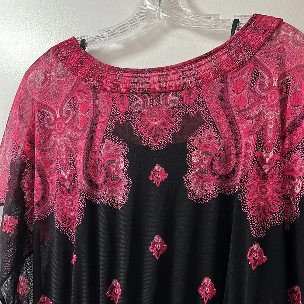 Pink and Black Top with Black Tank. - Picture 9 of 11